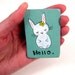 Hand Painted Magnet, Whimsical Bunny Rabbit Original Art, Gift for Kids