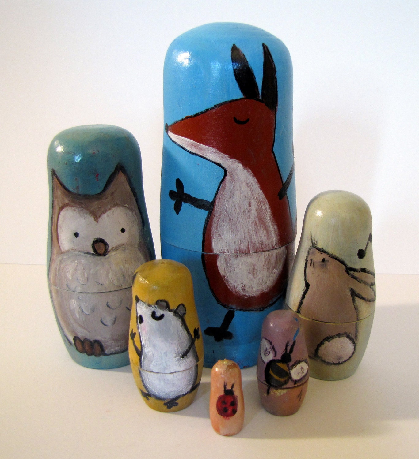 woodland animal nesting dolls