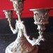 Vintage Silver Metal Gothic Candle Holder