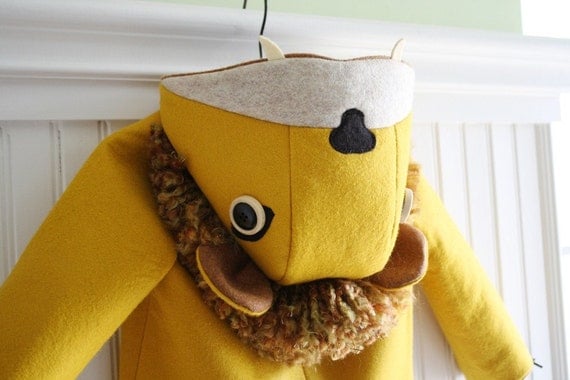 Childs Ferocious Felt Lion Coat