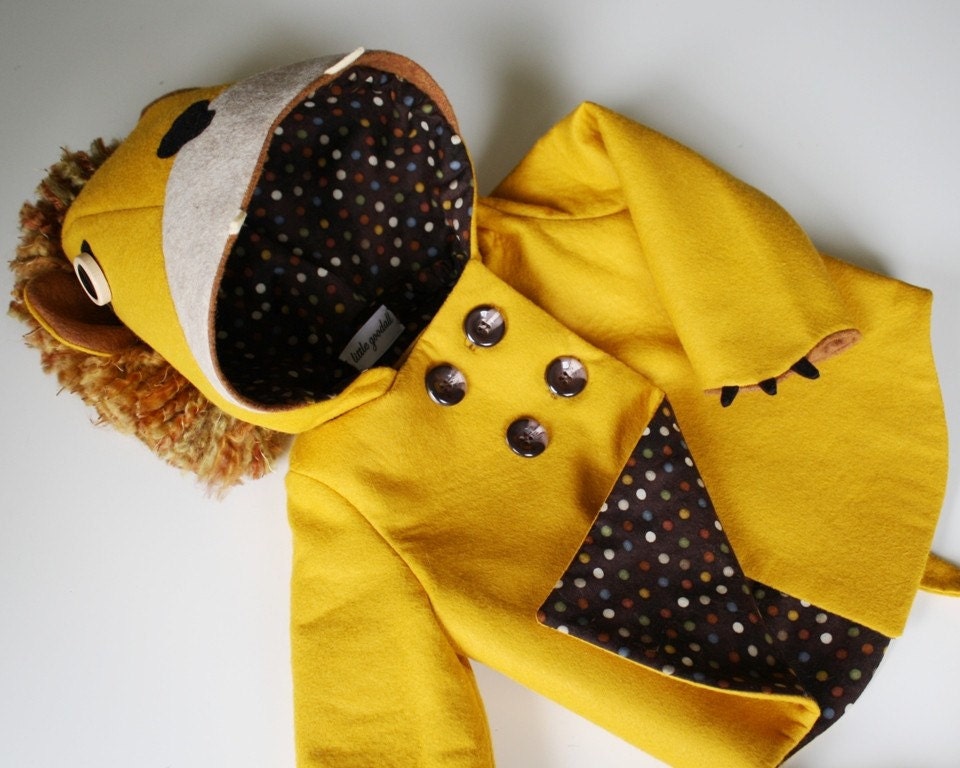 Childs Ferocious Felt Lion Coat