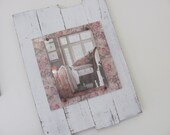 White Washed Up Cycled Reclaimed  Wood Plank Picture Frame - Pottery Barn Inspired - Home Decor - Rustic - Shabby Chic
