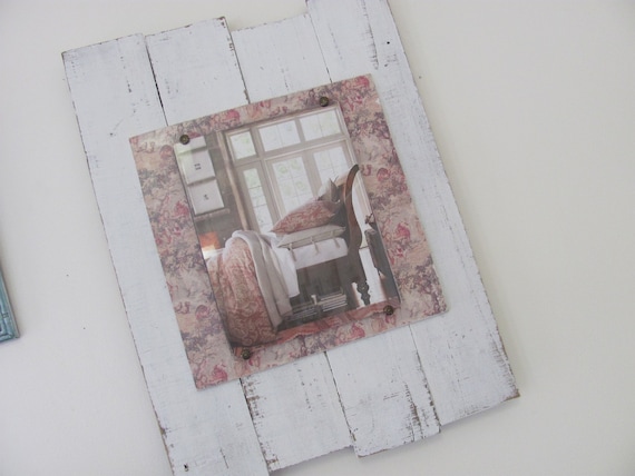 White Washed Up Cycled Reclaimed Wood Plank Picture Frame - Pottery Barn Inspired - Home Decor - Rustic - Shabby Chic