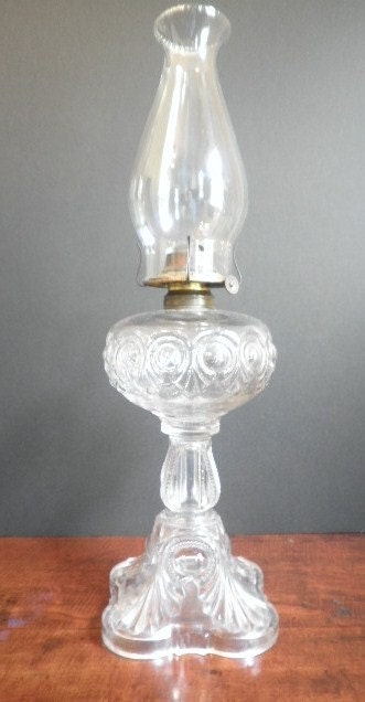 Large Ornate Antique Oil Hurricane lamp