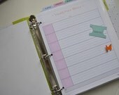WEEKLY MENU- full size printable planner calendar refill pdf