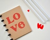 LOVE NOTES - mini kraft notebook valentines love heart gift