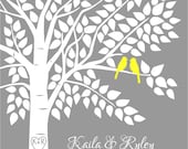Guest Book Tree Personalized Wedding Print - 16x20 - 150 Signature Keepsake Guestbook Poster