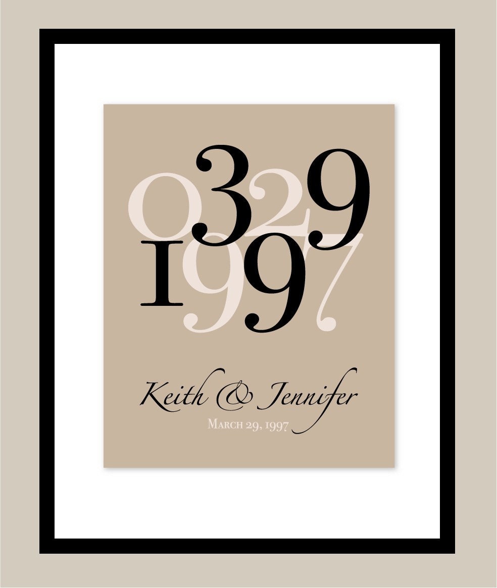 Custom Anniversary or Wedding Date Print - Wedding Gift - Anniversary Gift - GIft for Grandparents -8"x10"
