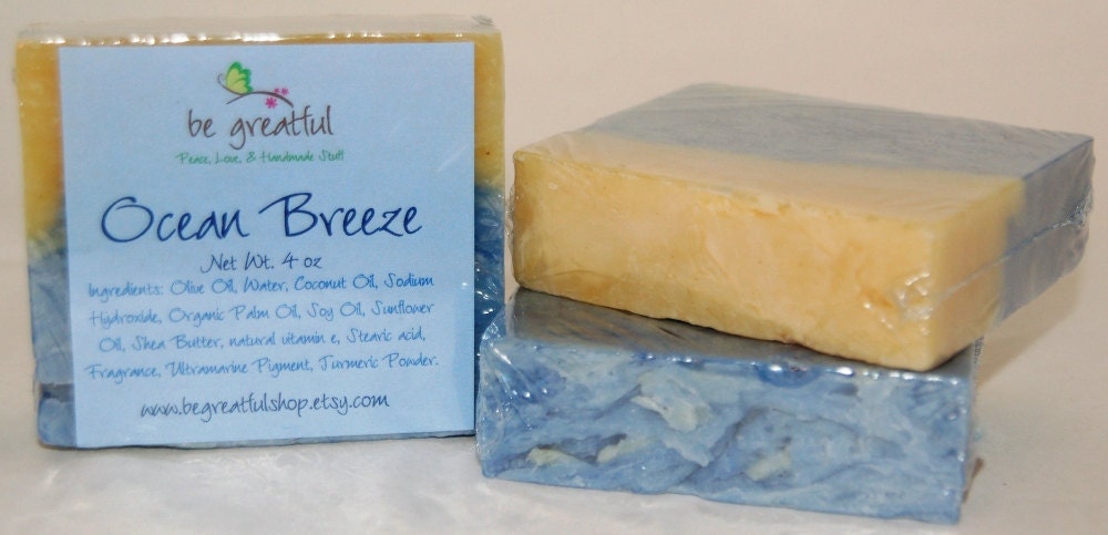 Vegan Ocean Breeze Cold Process Soap Bar
