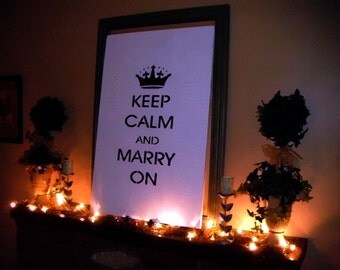 Alternative wedding guest book, wedding signs, guest book sign, "Keep Calm and MARRY On " British saying "Keep Calm & Carry On"