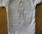 Hand Embroidered Ice Cream Cone Onsies