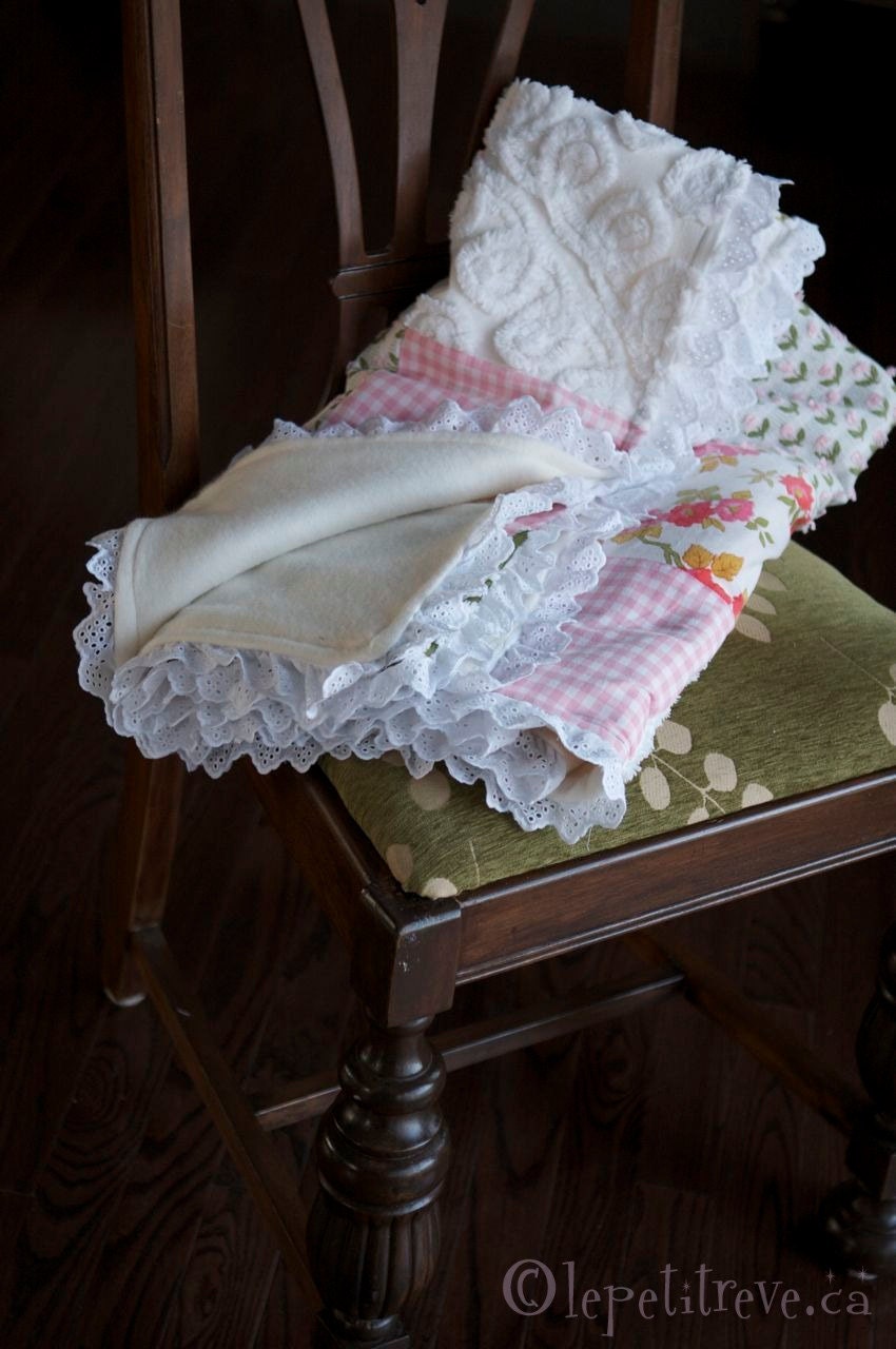 Custom Baby Blanket. Simple Quilt. Organic. Vintage. For Crib, Play, Lap, Stroller or Crib. You Choose The Colours / Fabric.
