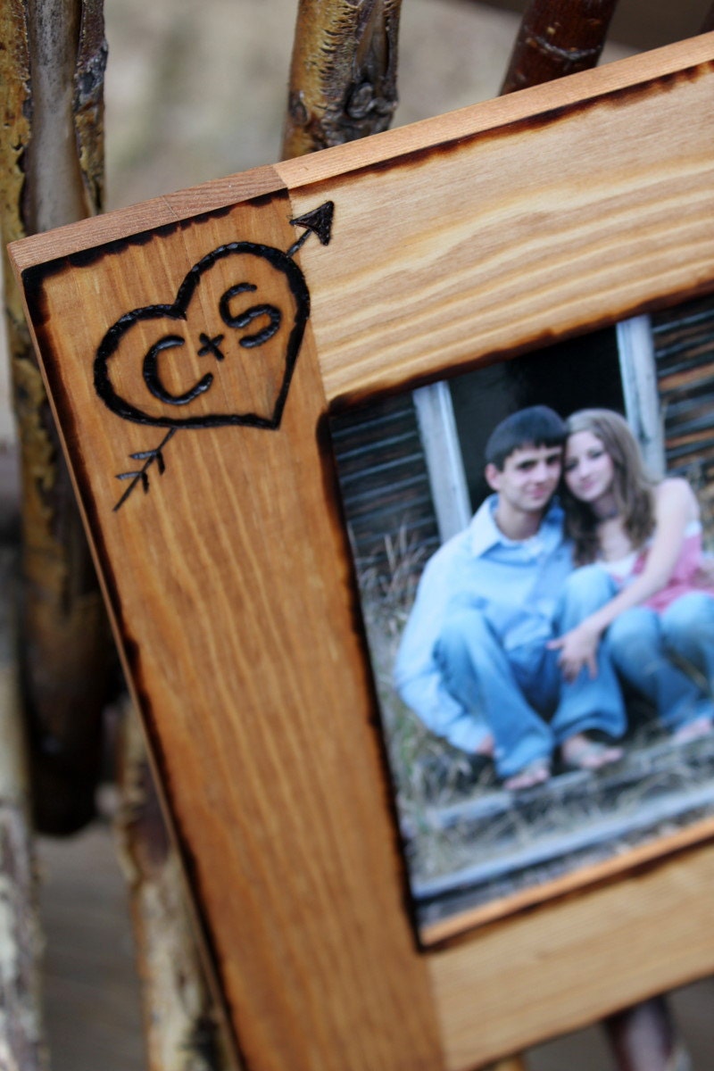 Personalized Rustic Wood Picture Frame,  Wedding, Engagement,  bridesmaid gift, anniversary, valentine