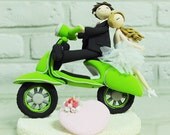 Bike Vespa custom wedding cake topper decoration gift keepsake