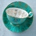 Vintage Teal and Heavy Gold Gilt Tea Cup and Saucer