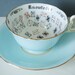 Fortune Tea Cup and Saucer - Aynsley Cup of Knowledge - Pastel Blue - Teacup and Saucer