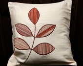 Handmade set of 3 brown leaf cushion covers