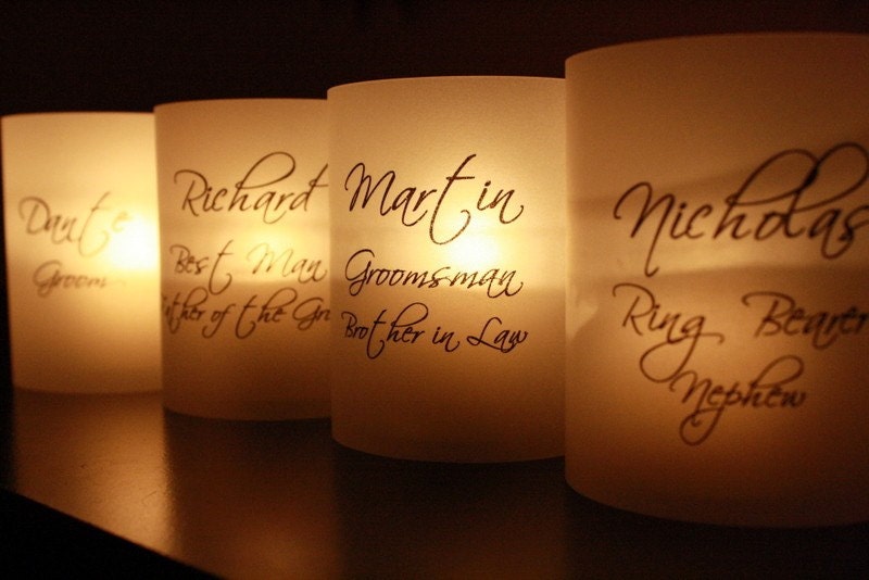 Bridal Party Place Cards - Wedding Party - Head Table Decor - Luminarias