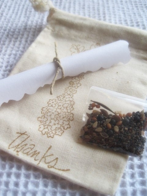Wedding Favors - Wildflower Seeds - Personalized Bags - Reserved Listing for Nicole