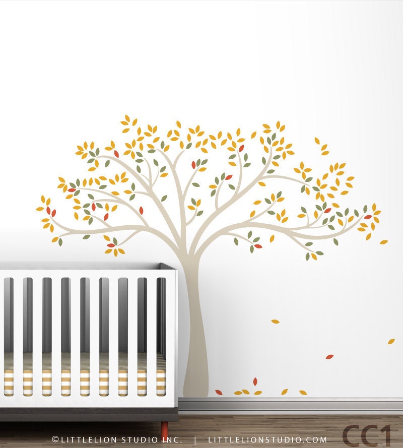 Fall Tree Wall Decal - Kids tree decal desing - Baby Nursery Wall Decor