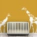 Mom and Baby Floral Giraffes Wall Decals - Yellow, orange, white, brown