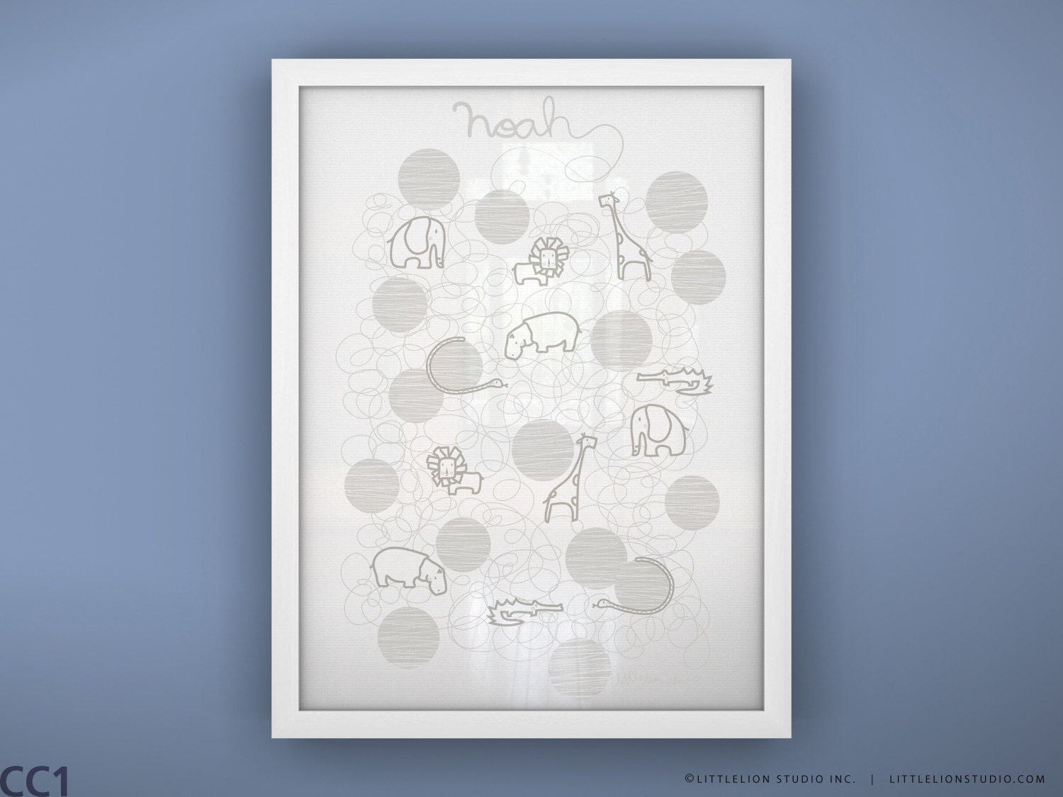 Baby art print custom name hand lettering safari pastel colors gender neutral baby wall decor - Unframed 11 3/4  x 15 3/4" - Jungle Grass