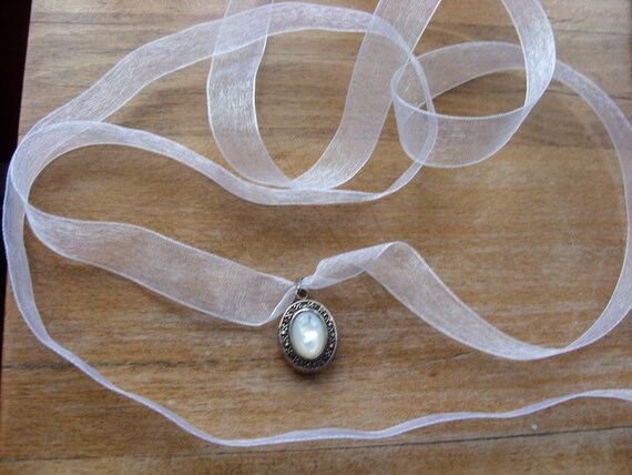 Vintage Silver Opalescent Locket