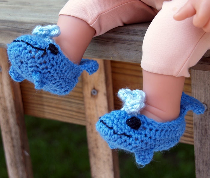 Made to order  Whale Booties - Newborn size