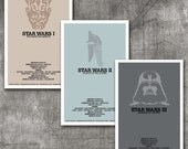 Star Wars New Trilogy Poster Collection - Three 11x17 Fine Art Prints