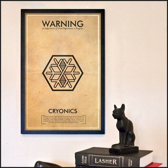 Fringe Science Warning Posters - Cryonics Inspired Vintage Iconography 11x17 Print
