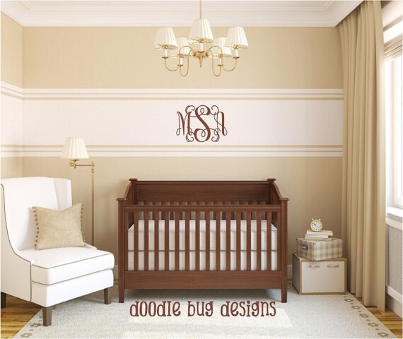 Large 12" Monogram Vinyl Wall Art Decal