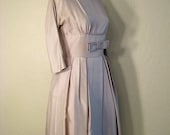 Vintage 50s  Style Pure Silk Dress  sandra sage original pin-up party dress size Small medium