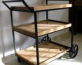 Vintage Wood Rolling Cart