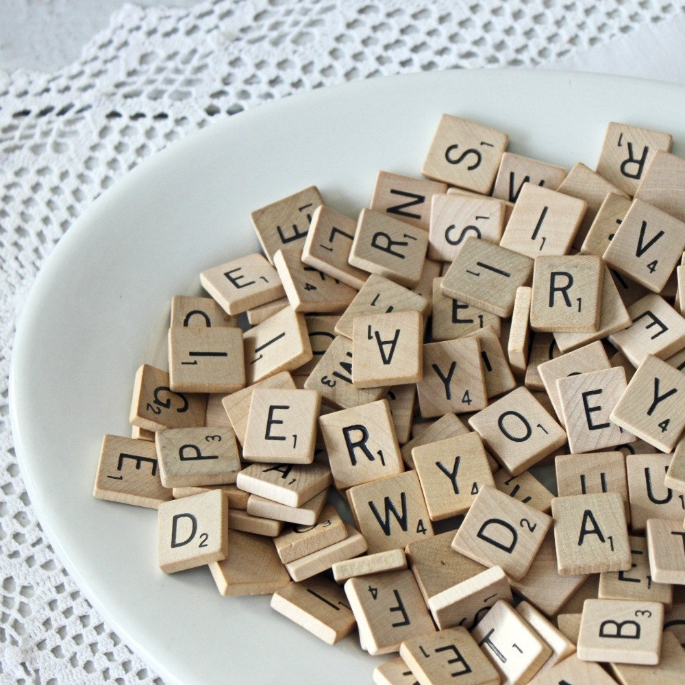 vintage scrabble tiles CUSTOM WORDS AVAILABLE