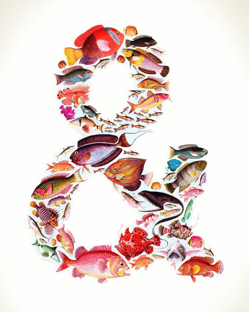Under the Sea Ampersand - 8X10 Graphic Art Print