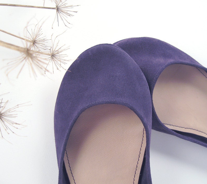 Violetta Soft Suede Leather Handmade Ballet Flats