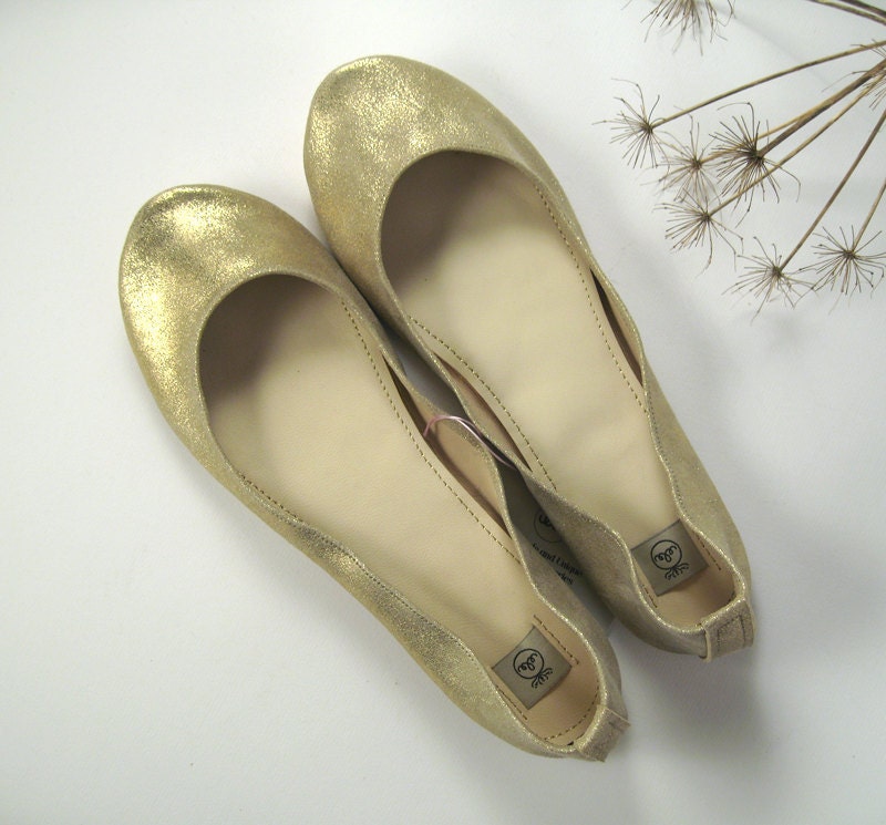 Soft Gold Handmade Ballet Flats