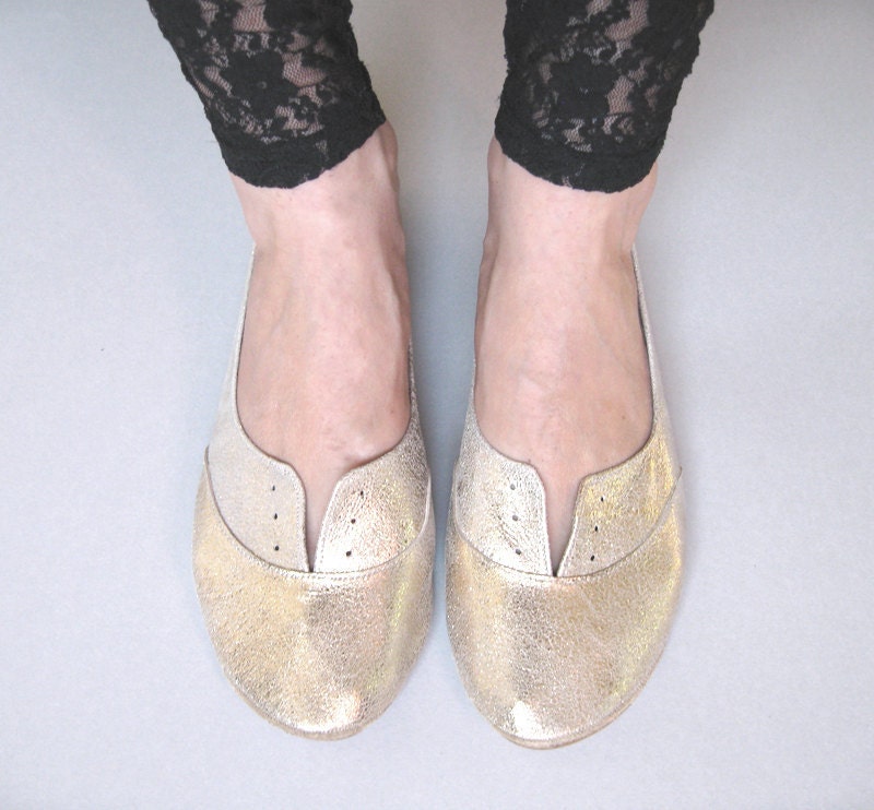 Soft Gold Leather Handmade Oxfords