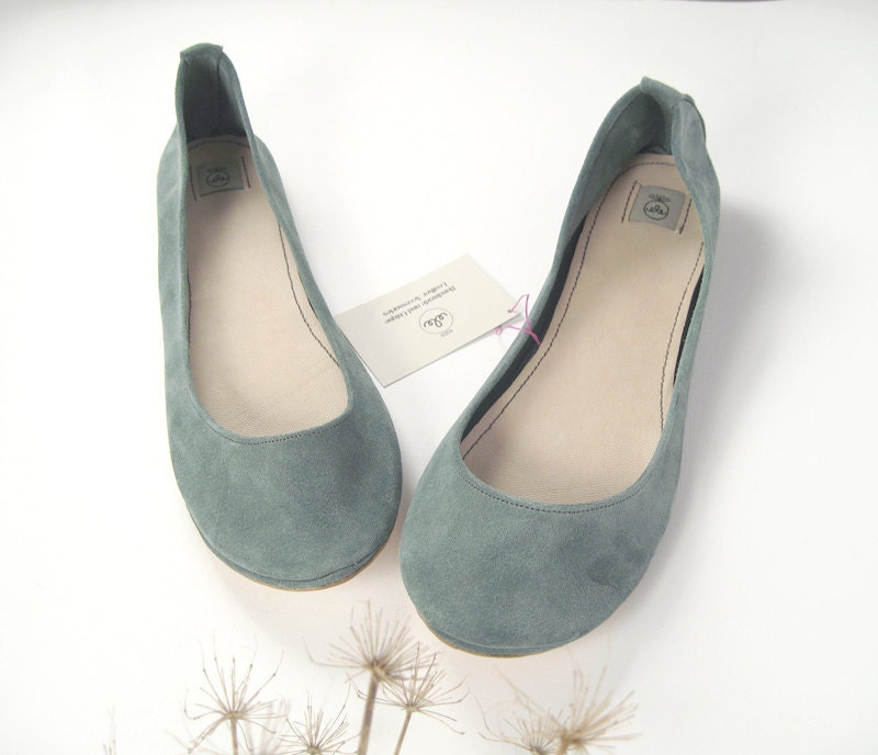 Dusty Cold Gray Handmade Ballet Flats