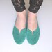 Emerald Aqua Green Suede Handmade Oxford Shoes