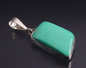 Handmade Sterling Silver and Turquoise Freeform Pendant