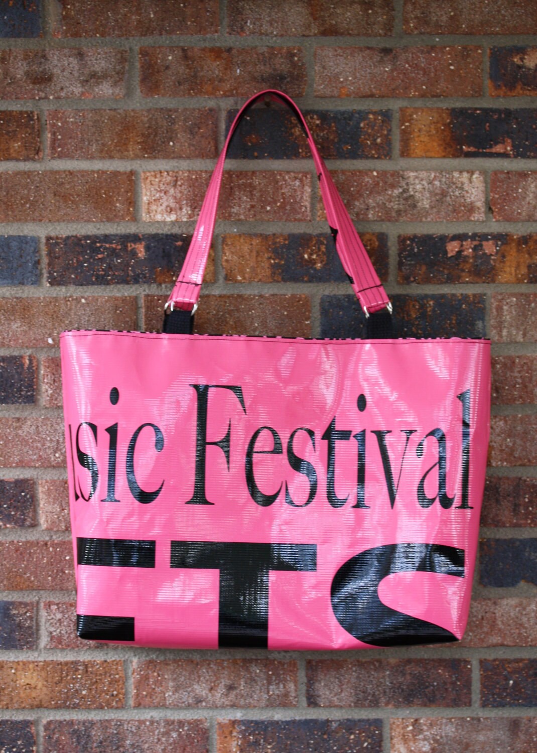 Recycled Vinyl Banner Bag FESTIVAL by HiButterfly on Etsy