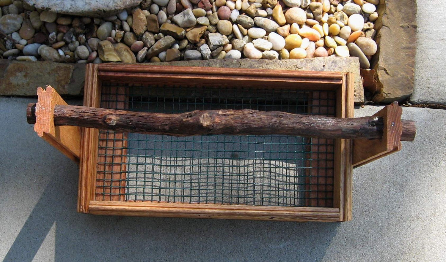 Garden Basket repurposed oak - fruits vegetables harvest rustic oak branch handle garden tool caddy gifts for gardeners gift idea