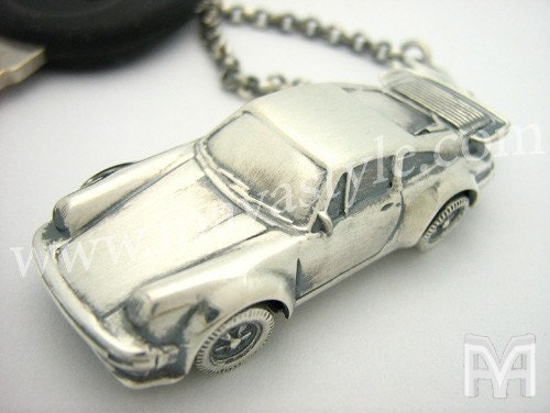 Sterling Silver Porsche Keychain