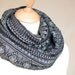 Versatile Infinity Scarf Cowl Loop Textured Natural Gray Ethnic Tribal Geometric Motif Men Women for him teamcamelot tbteam elitett