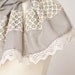 Linen Scarf Vintage French Lace Eco Friendly Natural Gray Beige summer boho neutral OOAK