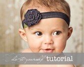 Fabric Rosette Pattern Tutorial - "Folded Fabric Rosette" - PDF Instructions emailed to you in 24 hours - do-it-yourself How To Directions