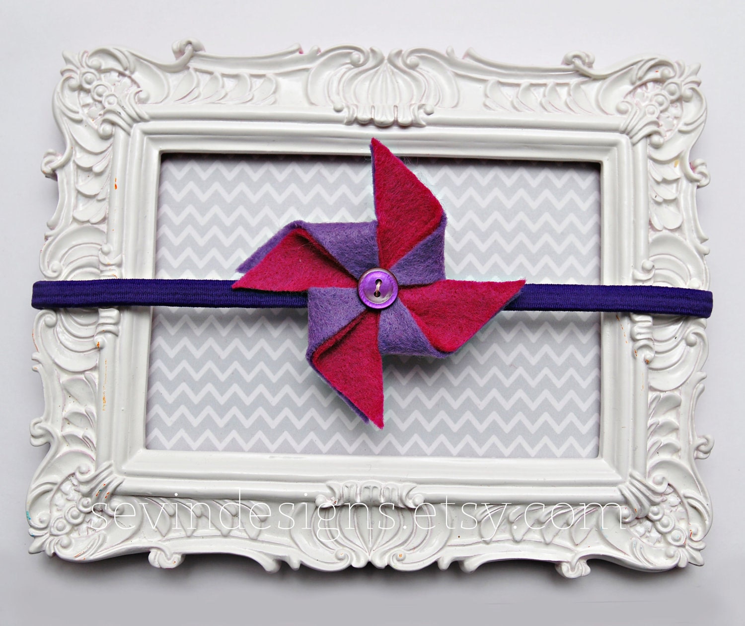 Purple & Pink Pinwheel Headband -- Baby, Toddler, Adult Headband