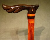 Tall Large Stylish Whimsical Walking Cane (Item 077) Ziricote, Padauk