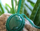Malachite Texas Summer Healing Sunburn Aloe Necklace